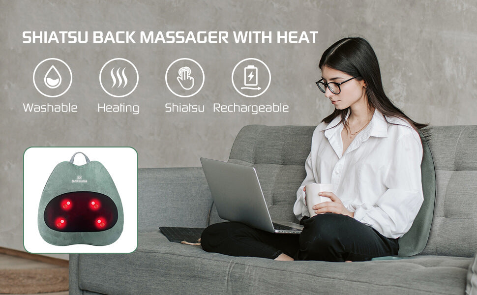 Dersuma Shiatsu Back Massager Cushion with Heat Function