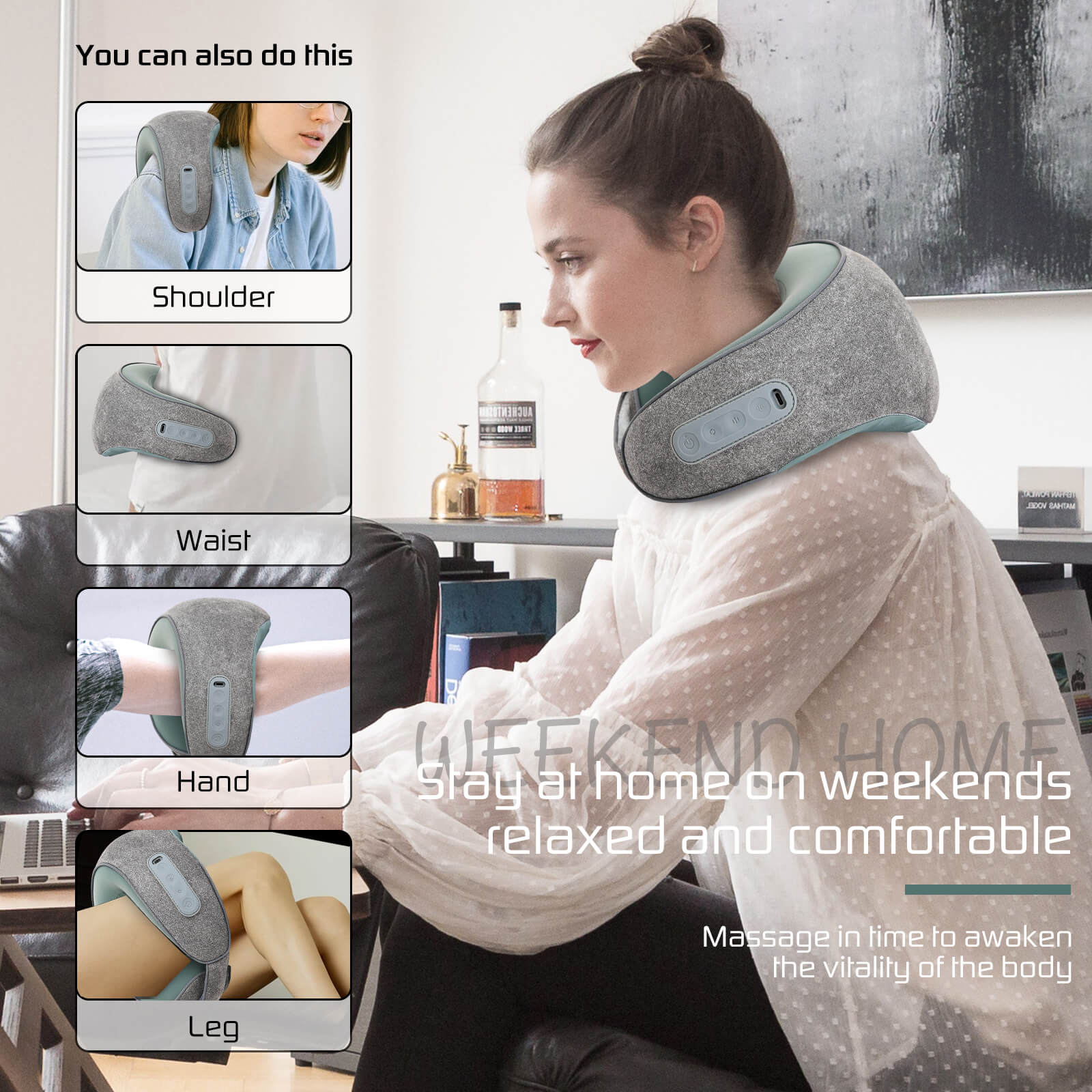 Neck and Shoulder Massager Cushion Pillow-3D Kneading