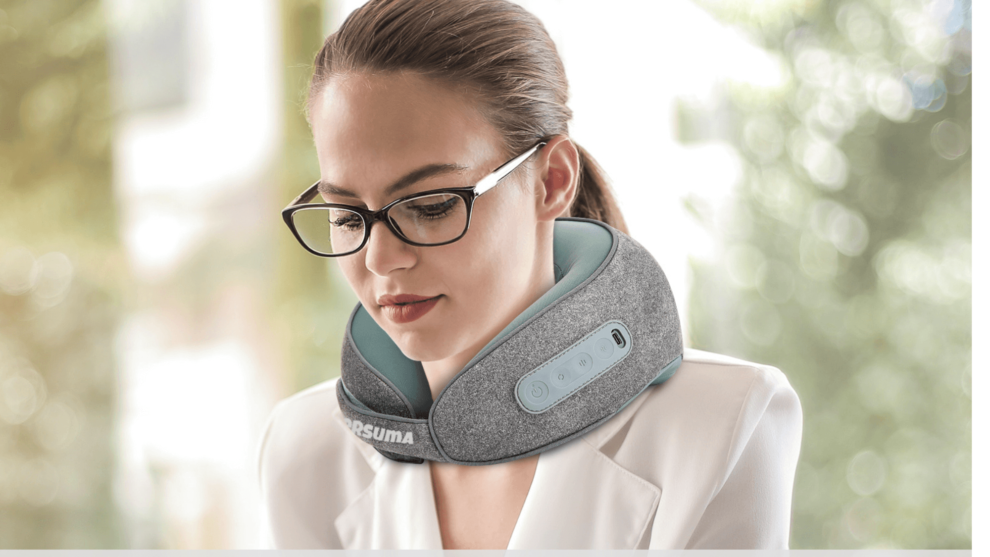 DERSUMA Neck Massager Shiatsu - Neck Massage: 3D Deep Kneading - Wireless Massage Pad with Heat Function Relief Neck Muscle Pain, for Home Office and Car
