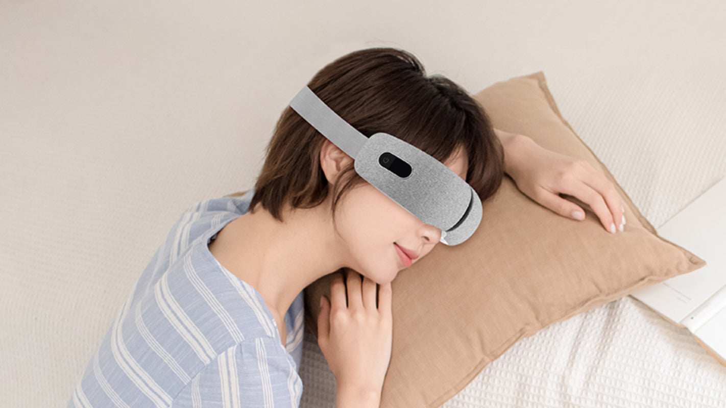 Eye Massager Cordless Electric Eye Mask Massage with Shiatsu Massage Heat Vibration Air Compression for Headache Stress Relief Eye Relax Travel Office Home Car