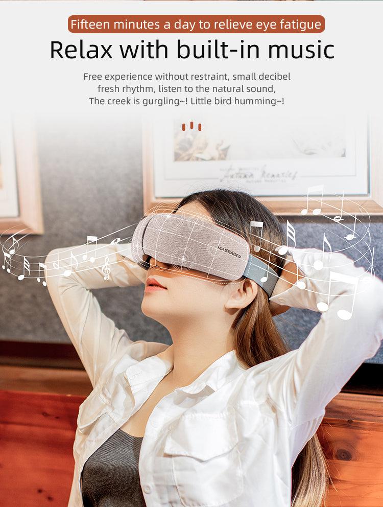 Eye Massager with Heat-Bluetooth Music Heated Eye Mask（Grey）