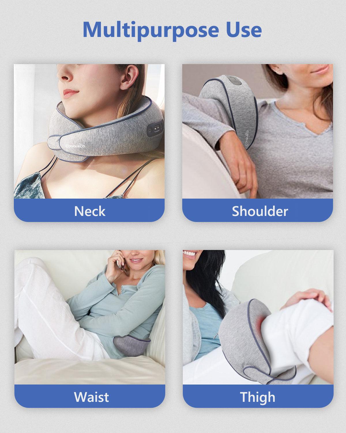 Rechargeable Neck Massager Cushion Pillow-GrayBlue