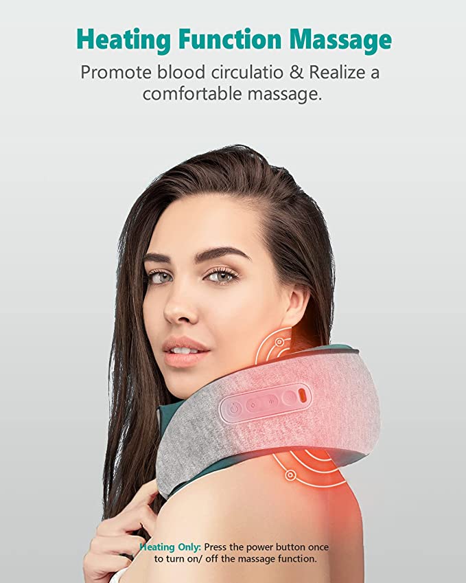 Rechargeable Neck Massager Cushion Pillow-3D Heated Deep Tissue Kneading
